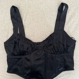 Zara Black Satin Corset